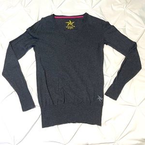 Nollie ⭐️ tunic gray cashmere & cotton sweater L Pac Sun embroidered with star